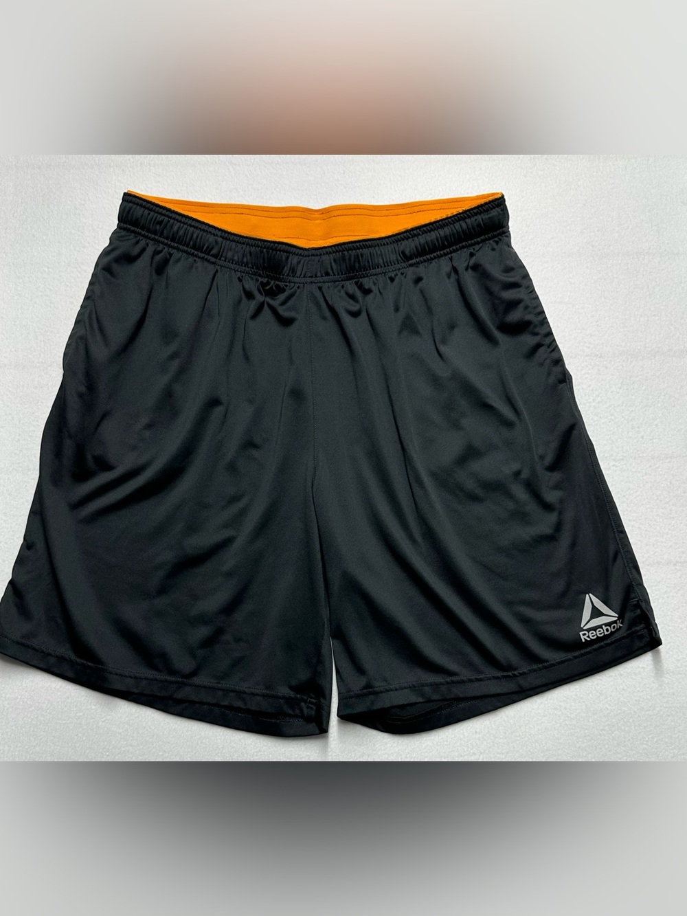 XL Reebok Men's Athletic Shorts 10” Inseam - Black and Orange